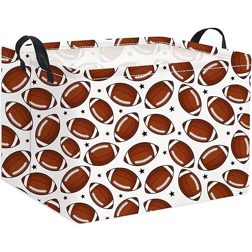 Rectangular Football Basket Kids Baby Storage Basket Cute Kids Toy Storage Bin Organizer Shelf Book Sports Footballl Room Decor(Football)