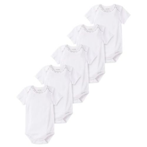Baby Boys or Girls Organic Cotton Short Sleeve Bodysuits, Pack of 5