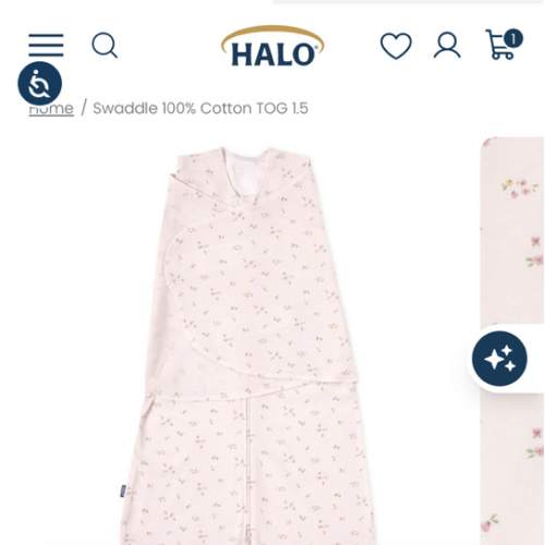 Pink Floral Cotton Swaddle Newborn | HALO