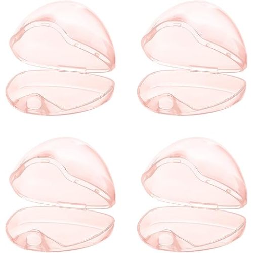 Accmor Pacifier Case, Pacifier Holder Case, Pacifier Container for Travel, BPA Free,Transparent Pink, 4 Pack
