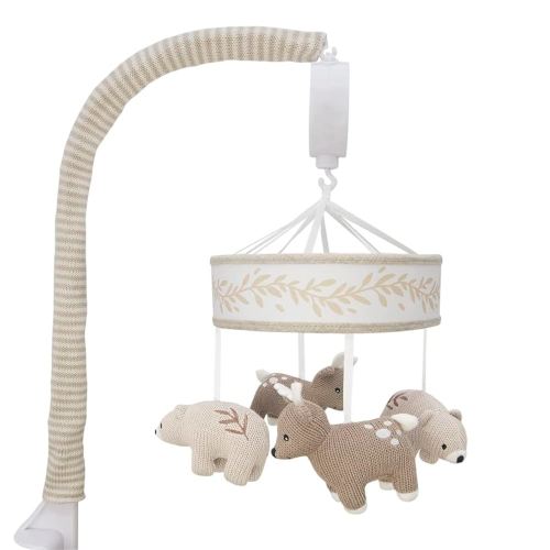 Bosco Bear Living Textiles Baby Musical Mobile - Crib Toy, Knitted Bears, Nursery Decor, Calming Soother with 12 Lullabies