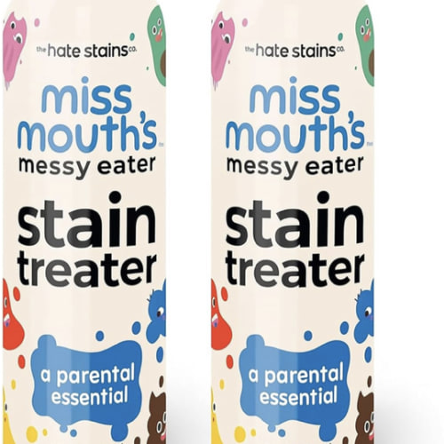 Miss Mouth's Messy Eater Stain Treater Spray - 4oz 2 Pack Stain Remover - Newborn & Baby Essentials - No Dry Cleaning Food, Grease, Coffee Off Laundry, Underwear, Fabric