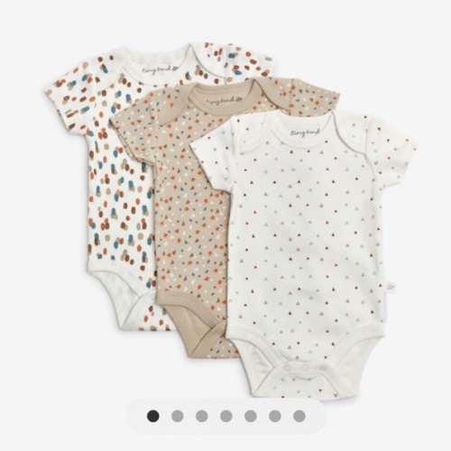 Tiny Kind Assorted Bodysuits (3-Pack) - Assorted Neutrals, 9-12 M