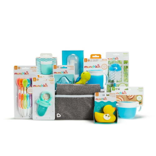 Free Shipping! Hello Baby Gift Basket, Great for Baby Showers, Includes 12 Baby Products, Blue, Unisex