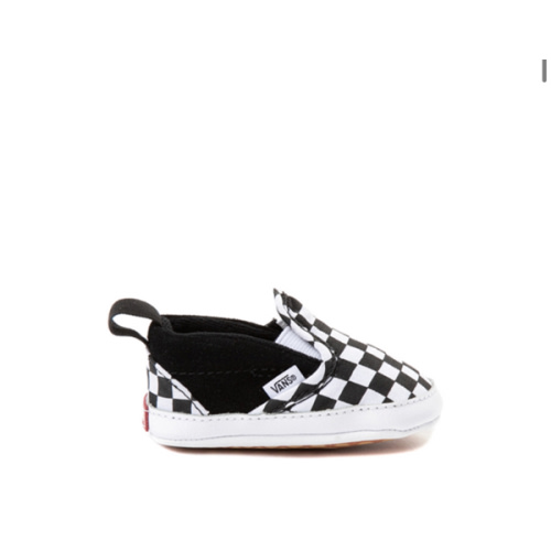 Vans Slip-On V Checkerboard Crib Shoe - Baby - Black / White | Journeys