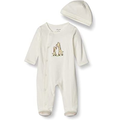Little Me Unisex Baby 2 Piece Cotton Footie and Cap – Giraffe