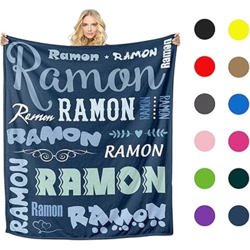Customized Name Blanket for Newborn Baby Boy Girl,Personalized Soft Baby Blanket for Son Daughter,Custom Blanket Thows Christmas Stocking Stuffer Birthday Gift for Adult Kids Shower Gift (TZ4905)