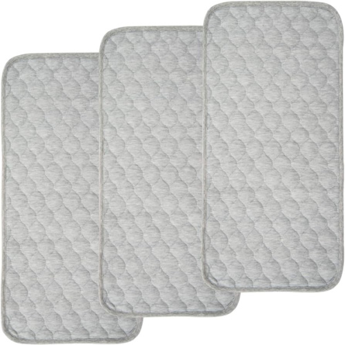 BlueSnail Quilted Thicker Waterproof Changing Pad Liners 3 Count(Gray 13” x 27”)