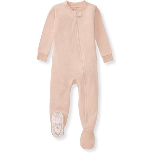 Burt's Bees Baby unisex-baby Honeysoft Sleeper Pajamas, Zip Front Non-Slip Footed Footie PJs, Organic Cotton & Lyocell