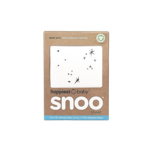 Happiest Baby SNOO Bassinet Fitted Sheet - 100% Organic Cotton Nursery Bedding - Fits SNOO Sleeper Crib Mattress (Ivory Galaxy)