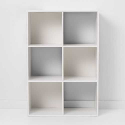 11" 6 Cube Organizer Shelf White - Room Essentials™: Bookshelf Storage Cubes, Bookcase Cubbies, 3 Shelves