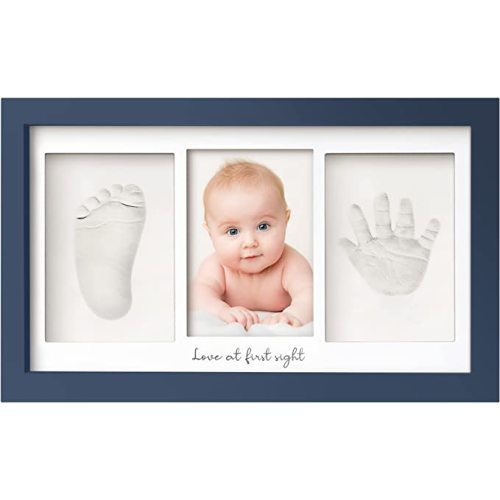 Baby Hand and Footprint Kit - Baby Footprint Kit, Newborn Keepsake Frame, Baby Handprint Kit, Personalized Baby Gifts, Nursery Decor, Baby Shower Gifts for Girls Boys(Midnight Blue)