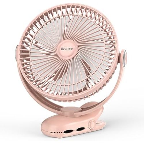 12000mAh Clip on Fan 30H Longest Runtime, 8in Portable Fan Rechargeable, Ultra Quiet with Heavy-Duty Clamp, USB Desk Fans for Golf Cart,Office Desk, Treadmill, Camping, Bedroom