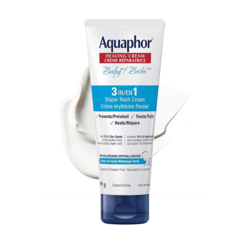 Aquaphor Baby Healing Diaper Rash Cream for Baby's Sensitive Skin, 15% Zinc Oxide Cream, Non Sticky, Fragrance Free, Hypoallergenic Diaper Rash Treatment, Recommended by U.S. Pediatricians, 99g