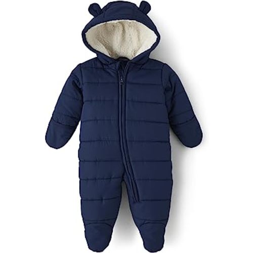 The Children's Place Unisex-Baby And Newborn Fleece Hoodie Zip-front Snowsuit Bunting
