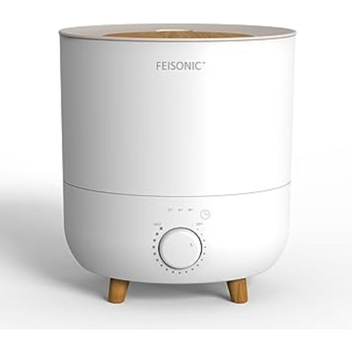 FEISONIC Humidifiers for bedroom home with diffuser, cool mist air humidifier for baby, office, plants, Easy clean Top fill, 0.5 Gal. Small, Silent 20dB Lasts up to 20Hrs, Touch timer Auto shut-off
