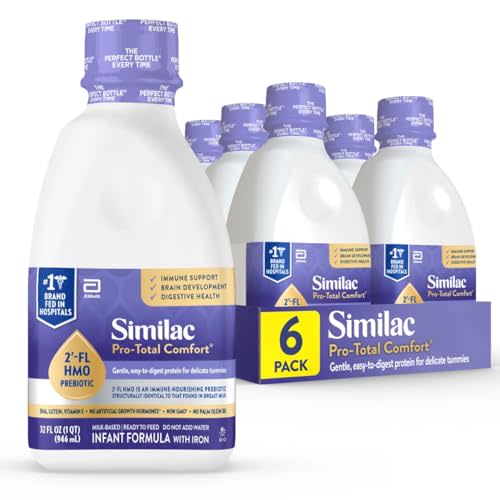 Similac Pro-Total Comfort Infant Formula With Iron, Ready to Feed, 32-fl-oz Bottle, Pack of 6