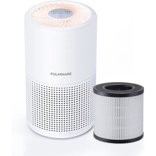 FULMINARE Air Purifiers for Bedroom H13 True HEPA Air Filter, Quiet Air Cleaner With Night Light,Portable Small Air Purifier for Home, Office, Living Room