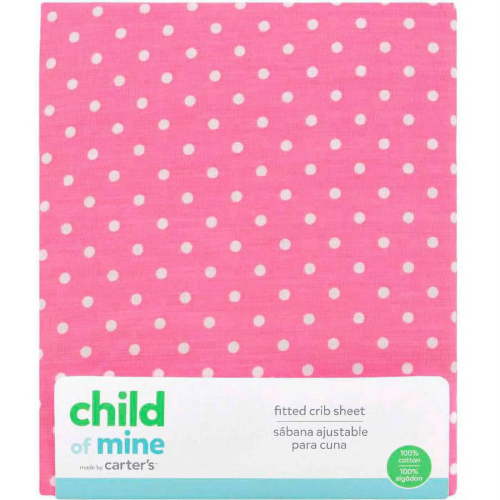Carter's Child of Mine Pink Fitted Crib Sheet 100% Cotton