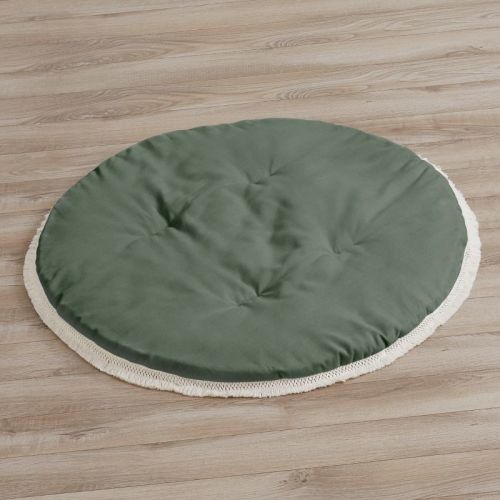 Sweet Jojo Designs Boy Or Girl Gender Neutral Unisex Baby Tummy Time Playmat Boho Fringe Green And White