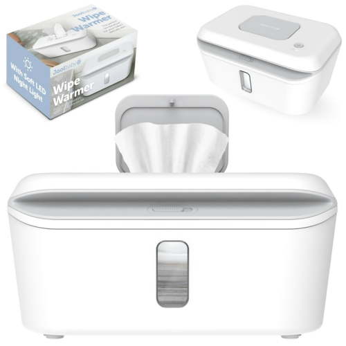 Momjoy Baby Wipe Warmer & Dispenser with LED Changing Light,Baby Wet Wipes Dispenser Smart Precise Temperature Control with Multiple Heating Modes Large Capacity Diaper Wipe Warmer(White)