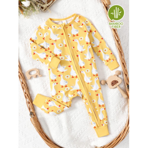 PatPat Bamboo Baby Pajamas Baby Boy Girl Pajamas Gift Snug Fit Long-Sleeved Zipper Baby Onesies for Newborn,0-3 Months