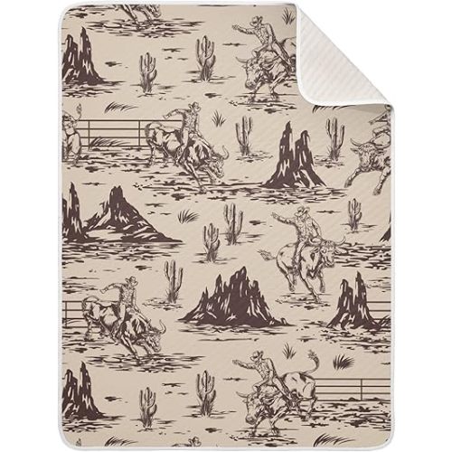 Western American Cowboy Baby Blankets Soft Warm Crib Stroller Blanket for Toddler Newborn Girls Boys 30x40in