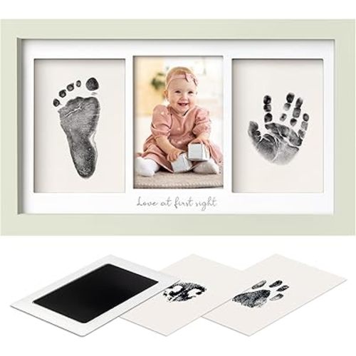 Inkless Hand and Footprint Kit, Boy, Girl, Newborn Keepsake - No Mess Ink Pad for Baby Handprint, Clean Touch Dog Paw Print Kit, Personalized Baby Shower Gifts, First Mother's Day (Alpine White)