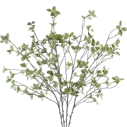 Ruidazon 41” Artificial Greenery Stems, Long Fake Plant Twigs Faux Greenery Branches for Tall Vase Home Party Wedding Office Decor (4 Pcs)