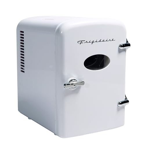 Frigidaire EFMIS129-WHITE, Mini Portable Fridge, 4 Litres Capacity, Chills Six 12oz Cans, 100% Freon-Free & Eco Friendly, Beverage Cooler- White