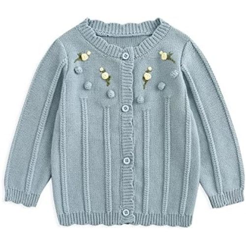Simplee kids Baby Girl Thin Sweater Solid White Pink Cardigans for Toddler 0-3Years