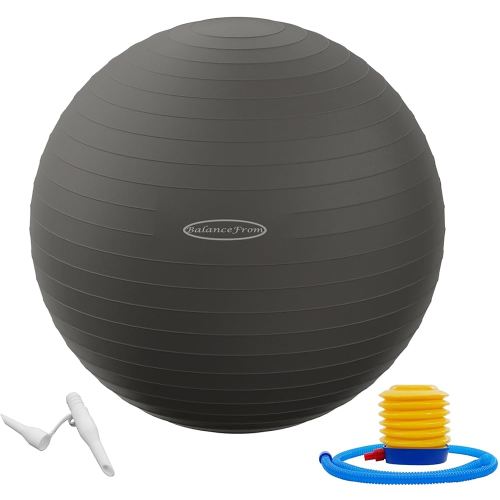 Anti-Burst and Slip Resistant Exercise Yoga Fitness Birthing Ball with Quick Pump, 2,000-Pound Capacity, Multiple Colors and Sizes