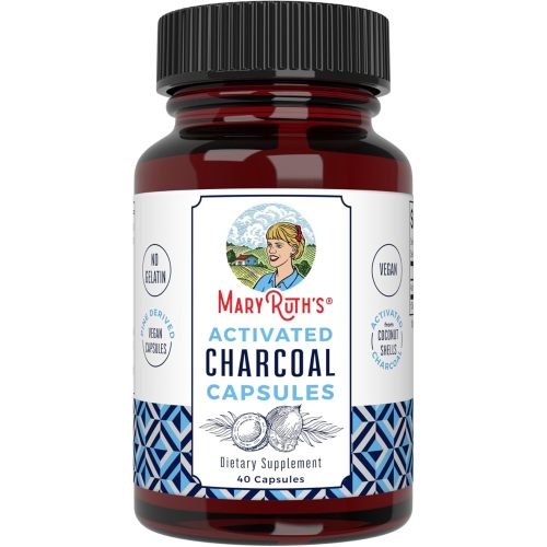 MaryRuth Organics Activated Charcoal Capsules | Supplement for Natural Detoxification | Alleviates Gas | Derived from Coconut Shells | Vegan | Non-GMO | Gluten Free | 40 Count