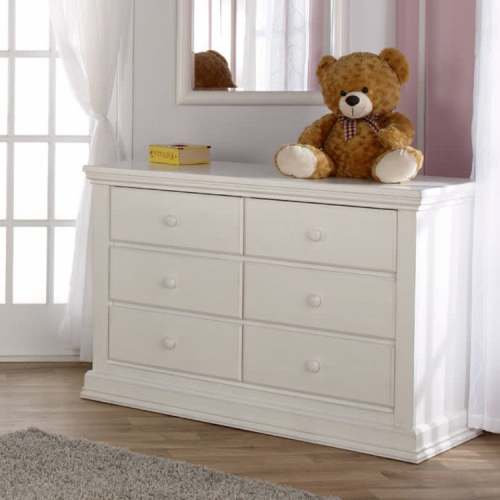 Pali Modena Double Dresser in Vintage White - Bellini Baby and Teen Furniture