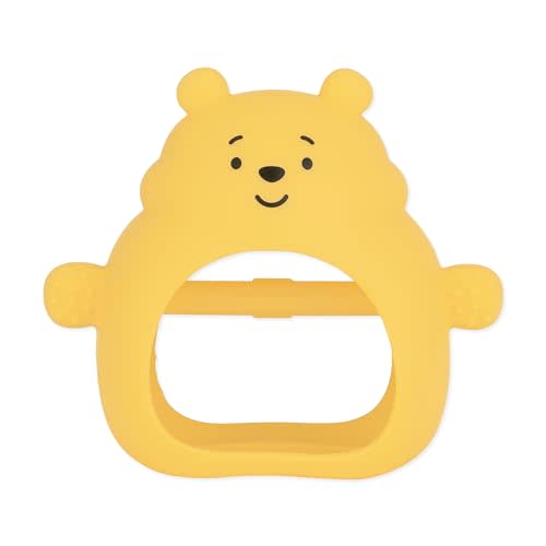 Bumkins Disney Baby Silicone Undroppable Teething Mitt, Freezer Toy Teether Keys, Soft Flexible Platinum Silicone Pacifier to Chew, Cool Teether Gum Relief, Essential Babies 3 Months, Winnie The Pooh