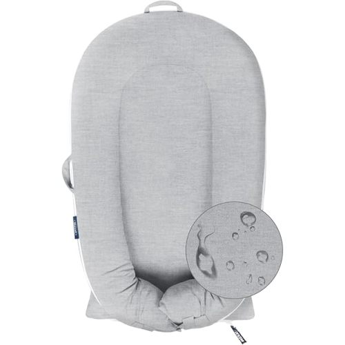 Organic Replacement Cover with Waterproof Pad | Premium Quality Spare Cover Certified Organic Cotton | [Fits Dockatot Deluxe + Docks] (Cover Only) (Gray, Waterproof Organic Cotton)