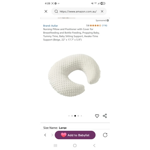 Nursing Pillow and Positioner with Cover for Breastfeeding and Bottle Feeding, Propping Baby, Tummy Time, Baby Sitting Support, Awake-Time Support (Beige, 22" x 17.7" x 5.9") : Amazon.com.au: Baby