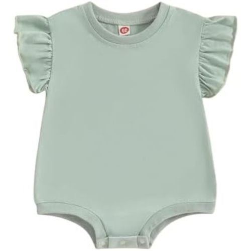 MERSARIPHY Gender Neutral Baby Clothes Infant Girl Boy Bubble Romper Bodysuit Summer Outfits Solid Short Sleeve One Piece Top