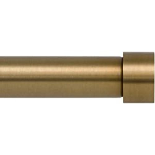 Ivilon Drapery Window Curtain Rod - End Cap Style Design 1 Inch Pole. 28 to 48 Inch Color Warm Gold