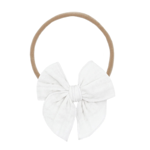 Cloud Muslin™ Heirloom Bow - White Headband
