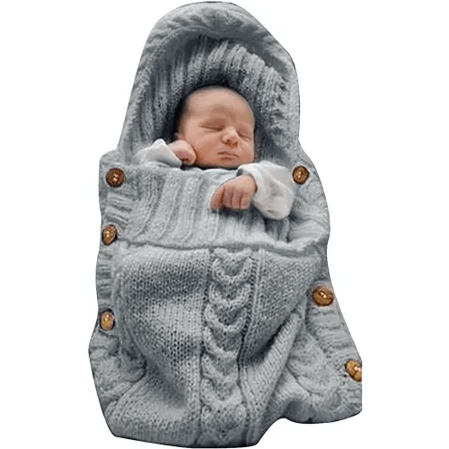 XMWEALTHY Swaddle Blanket Knit Dark Gray 0-6 Month
