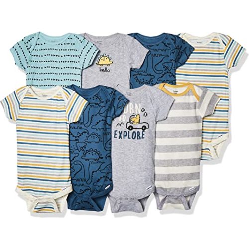 Gerber Baby-Boys 8-Pack Short Sleeve Onesies Bodysuits