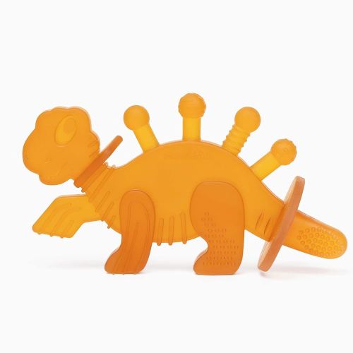 Baby Teether Toy and Training Toothbrush: Dibly - The Dino Baby Teething Toys BPA-Free Teethers Inspired by Nature with Natural Rubber Pacifier