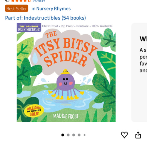 Indestructibles: The Itsy Bitsy Spider: Chew Proof · Rip Proof · Nontoxic · 100% Washable (Book for Babies, Newborn Books, Safe to Chew)