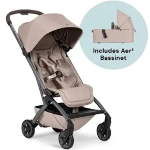 Joolz Aer+ Lightweight Compact Stroller + Bassinet Bundle - Black