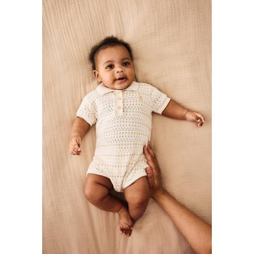 POINTELLE-KNIT ROMPER SUIT