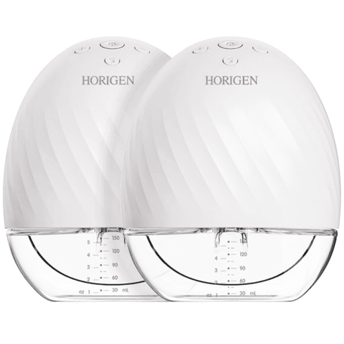 Horigen 2267A Double White Electric Wearable Breast Pump Lower Noise Hands Free Portable Automatic
