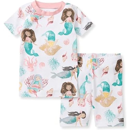 Burt's Bees Baby Baby Girls' Pajamas, Tee and Short 2-Piece Pj Set