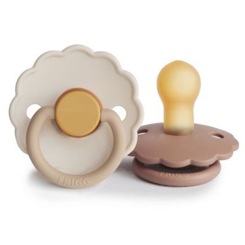 FRIGG Daisy Natural Rubber Pacifier 2-Pack Chamomile/Peach Bronze 0-6 months