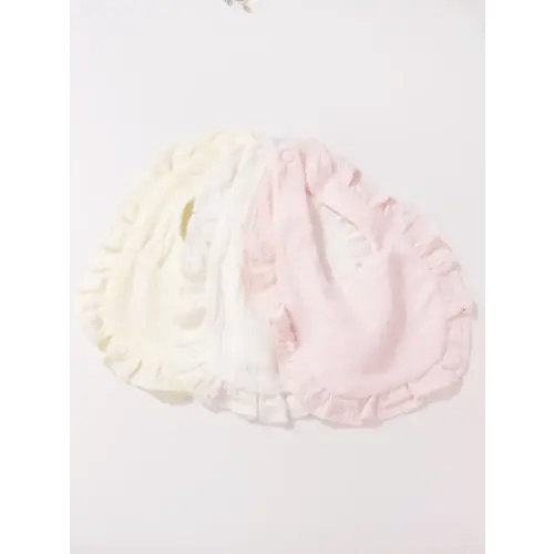 Cute Ruffle Trim Baby Bib, 3 Counts/set Soft Breathable Baby - TikTok Shop